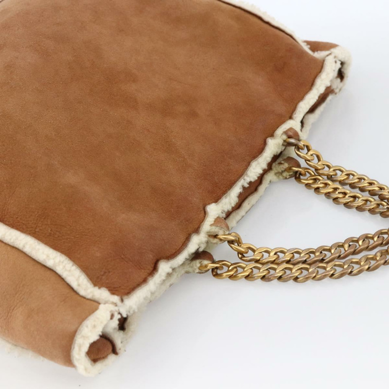 【日本直送】香奈兒鏈條手提包 Mouton 棕色金色 CC Auth bs33650-5