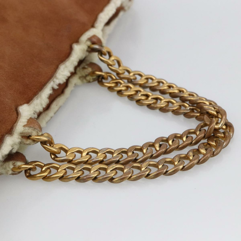 【日本直送】香奈兒鏈條手提包 Mouton 棕色金色 CC Auth bs33650-6