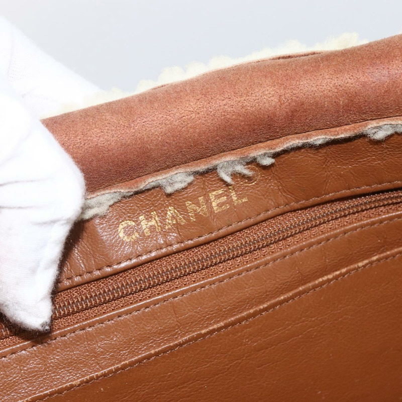 【日本直送】香奈兒鏈條手提包 Mouton 棕色金色 CC Auth bs33650-9