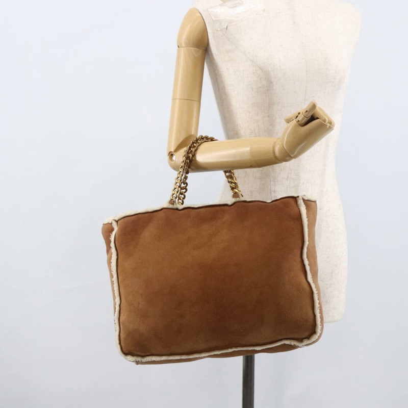 【日本直送】香奈兒鏈條手提包 Mouton 棕色金色 CC Auth bs33650-22