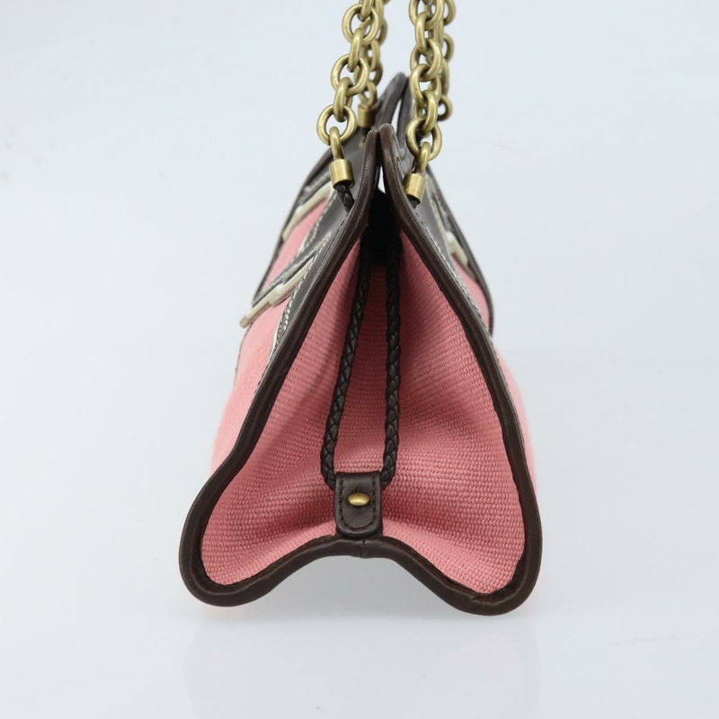 【日本直送】BOTTEGA VENETA 鏈條手提包 皮革帆布 兩用款 奧特萊斯 粉紅金色 正品 ARZ067V-2