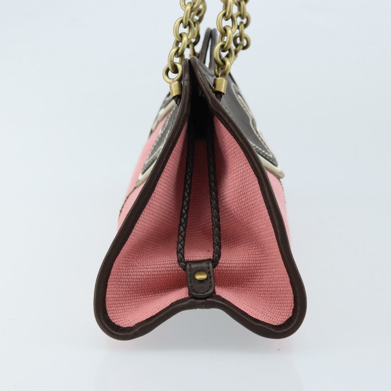 【日本直送】BOTTEGA VENETA 鏈條手提包 皮革帆布 兩用款 奧特萊斯 粉紅金色 正品 ARZ067V-3