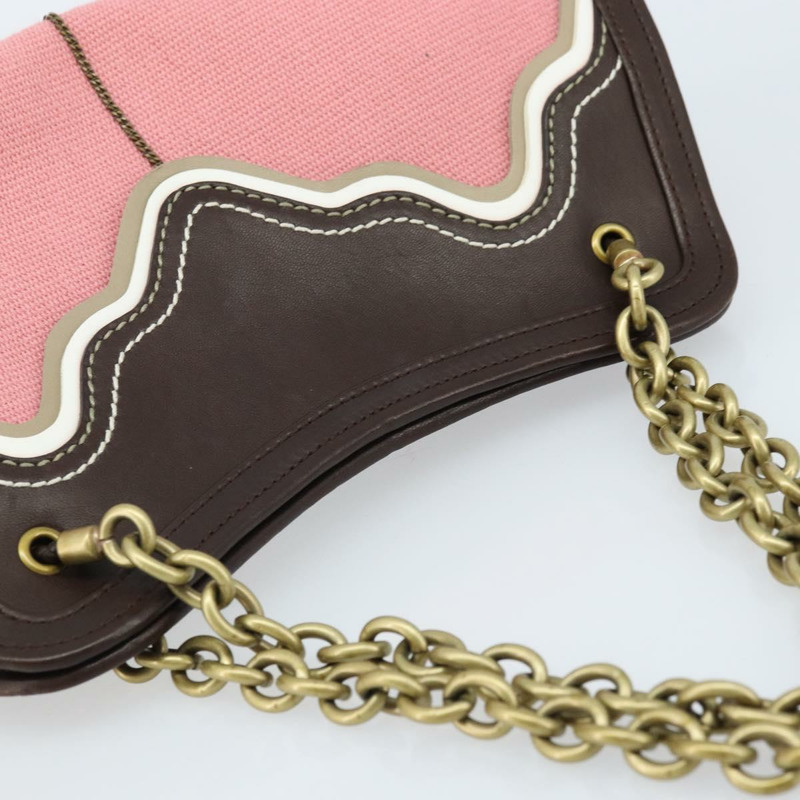 【日本直送】BOTTEGA VENETA 鏈條手提包 皮革帆布 兩用款 奧特萊斯 粉紅金色 正品 ARZ067V-5