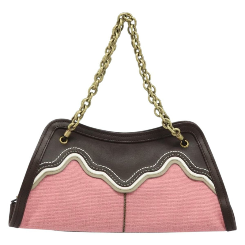 【日本直送】BOTTEGA VENETA 鏈條手提包 皮革帆布 兩用款 奧特萊斯 粉紅金色 正品 ARZ067V-12
