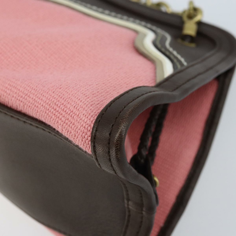 【日本直送】BOTTEGA VENETA 鏈條手提包 皮革帆布 兩用款 奧特萊斯 粉紅金色 正品 ARZ067V-14