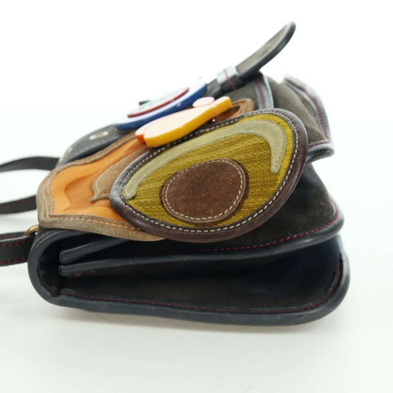 【日本直送】Miu Miu 單肩包 麂皮海軍藍金色 正品 ARZ130V-2