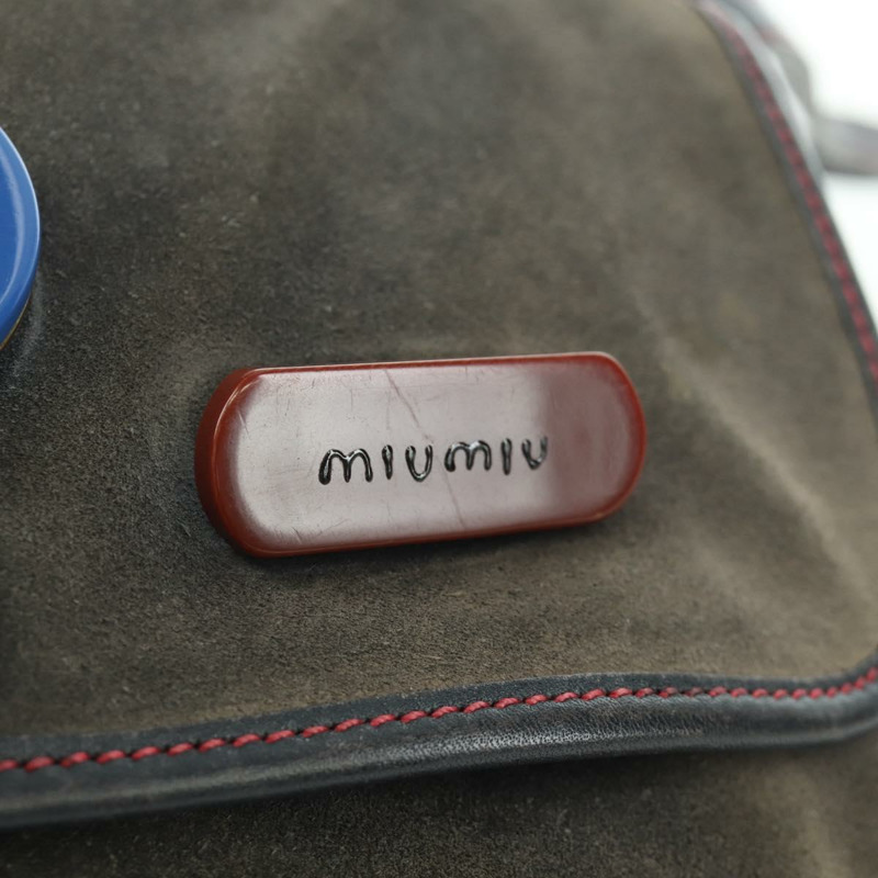 【日本直送】Miu Miu 單肩包 麂皮海軍藍金色 正品 ARZ130V-18