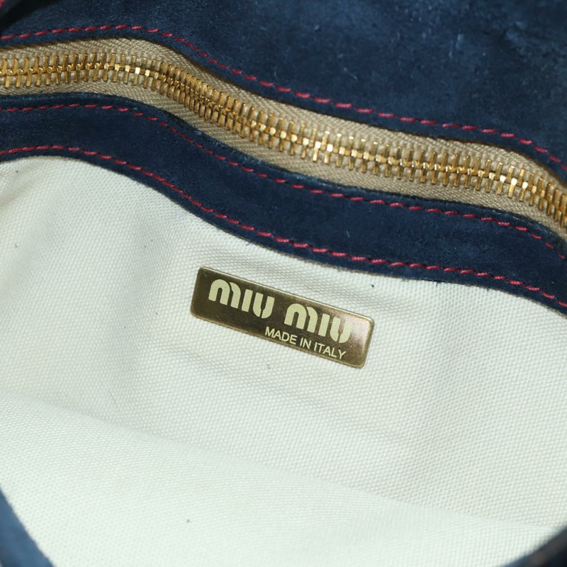 【日本直送】Miu Miu 單肩包 麂皮海軍藍金色 正品 ARZ130V-24