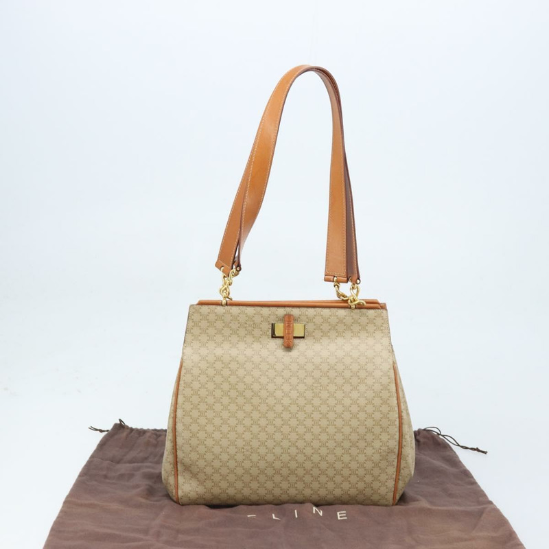 【日本直送】CELINE Macadam帆布托特包 PVC 米色 金色 正品 ARZ058V-11