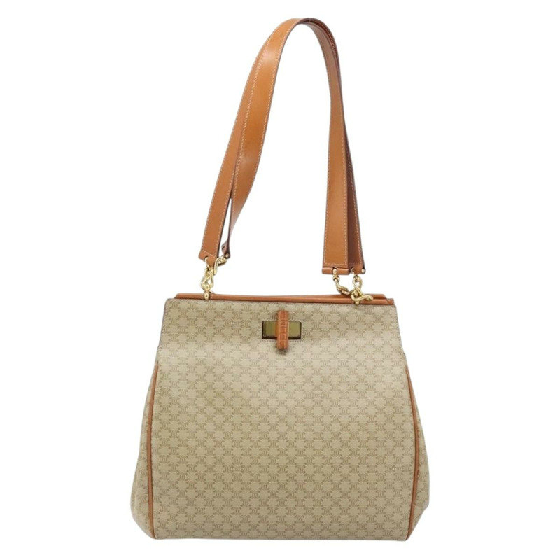 【日本直送】CELINE Macadam帆布托特包 PVC 米色 金色 正品 ARZ058V-12