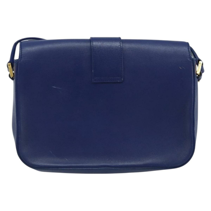 【日本直送】SAINT LAURENT Y Line 肩背包 皮革 藍色 金色 311214 正品 172514V-1