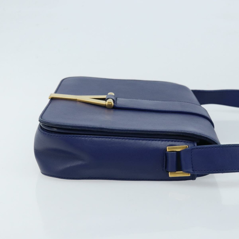 【日本直送】SAINT LAURENT Y Line 肩背包 皮革 藍色 金色 311214 正品 172514V-2