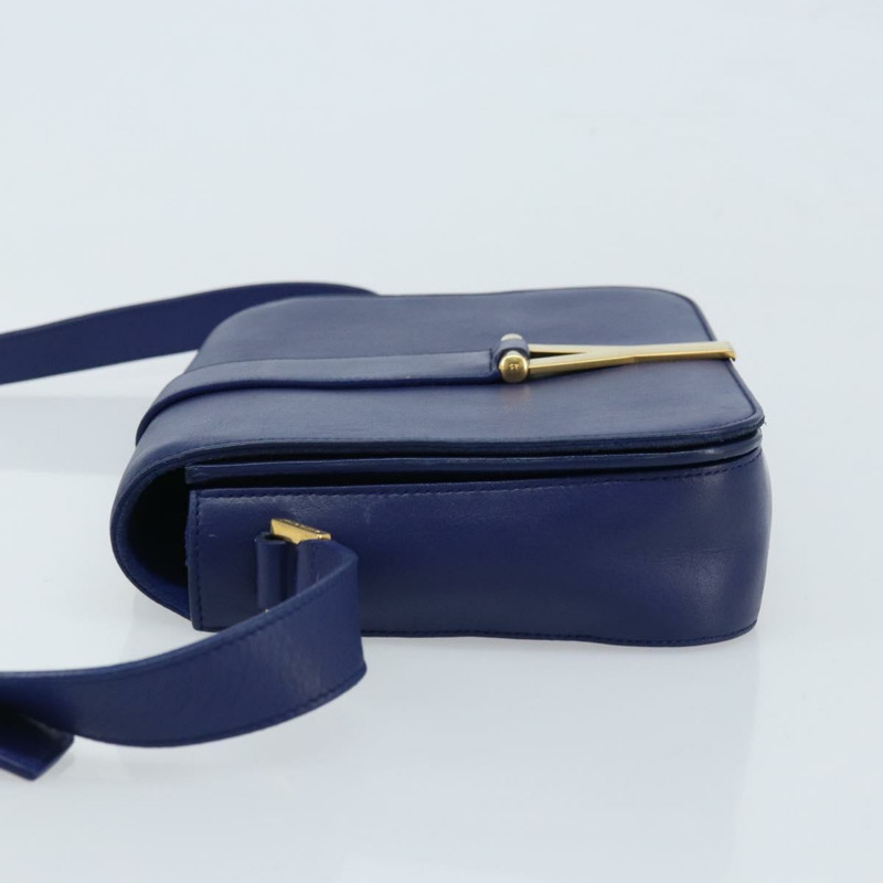 【日本直送】SAINT LAURENT Y Line 肩背包 皮革 藍色 金色 311214 正品 172514V-3