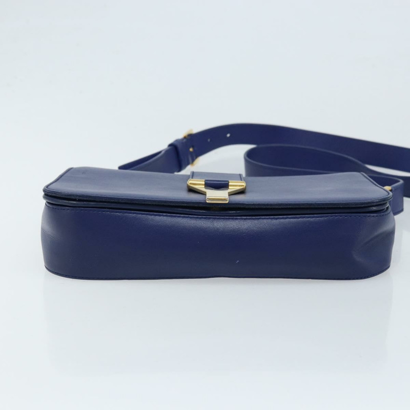 【日本直送】SAINT LAURENT Y Line 肩背包 皮革 藍色 金色 311214 正品 172514V-4