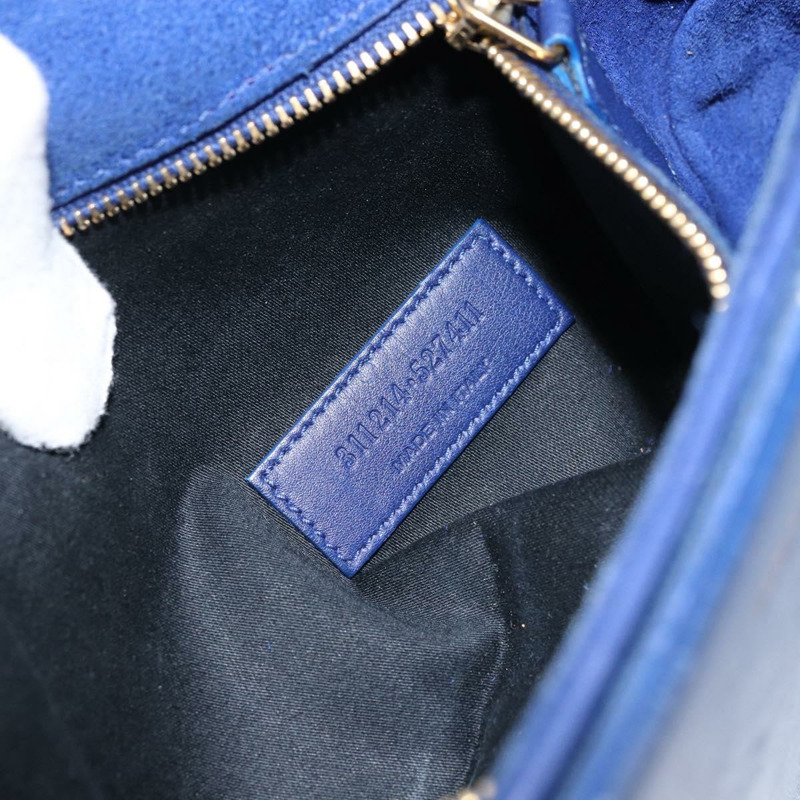 【日本直送】SAINT LAURENT Y Line 肩背包 皮革 藍色 金色 311214 正品 172514V-10