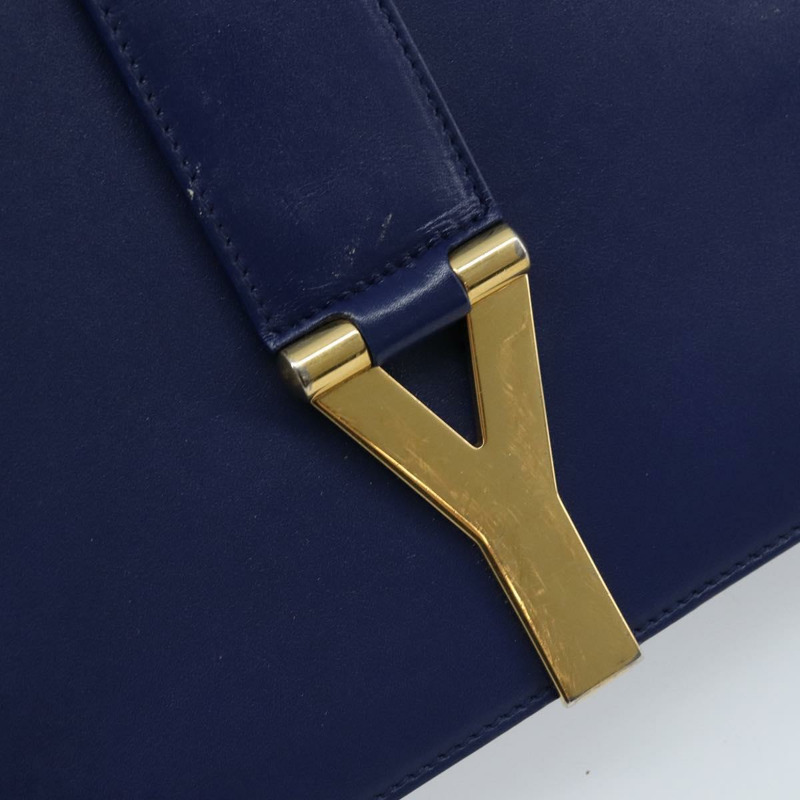 【日本直送】SAINT LAURENT Y Line 肩背包 皮革 藍色 金色 311214 正品 172514V-18