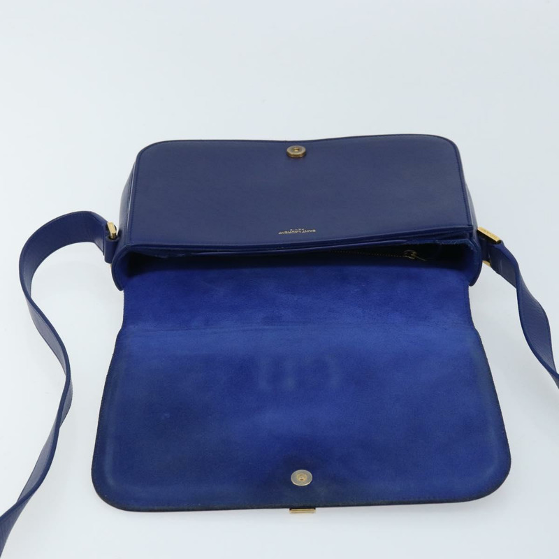 【日本直送】SAINT LAURENT Y Line 肩背包 皮革 藍色 金色 311214 正品 172514V-19