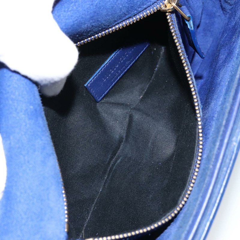 【日本直送】SAINT LAURENT Y Line 肩背包 皮革 藍色 金色 311214 正品 172514V-24