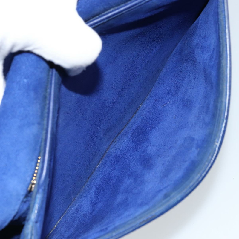 【日本直送】SAINT LAURENT Y Line 肩背包 皮革 藍色 金色 311214 正品 172514V-25