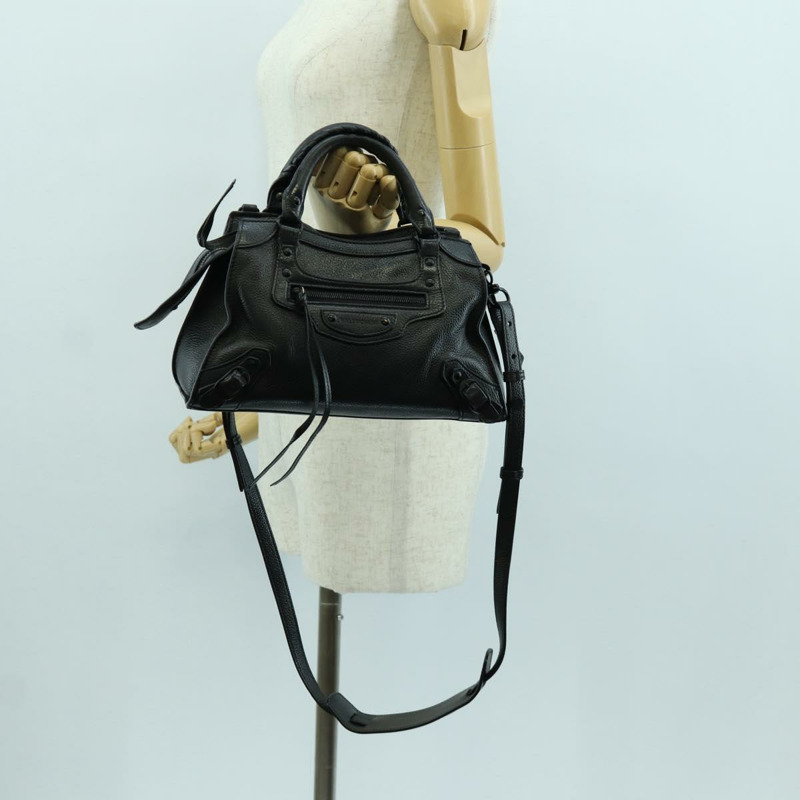 【日本直送】BALENCIAGA 經典款 City XS 手提包，皮革材質，黑色，兩用款，貨號 679231，正品 am10900V-26