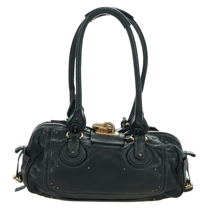 【日本直送】Chloe Paddington 手提包 皮革 黑色 金 銀色 正品 am10896V-1