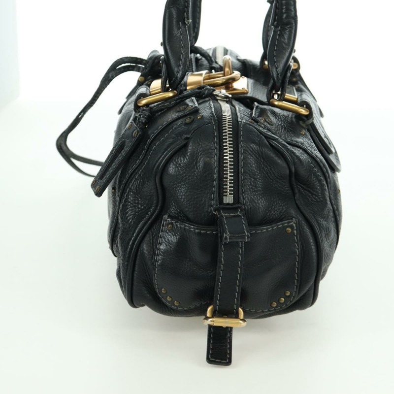 【日本直送】Chloe Paddington 手提包 皮革 黑色 金 銀色 正品 am10896V-2