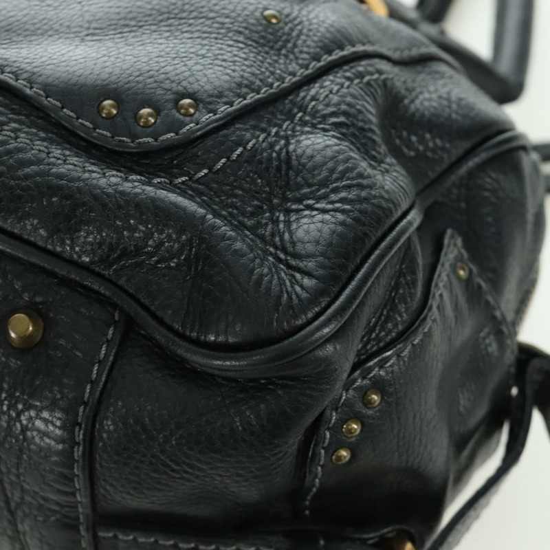 【日本直送】Chloe Paddington 手提包 皮革 黑色 金 銀色 正品 am10896V-14