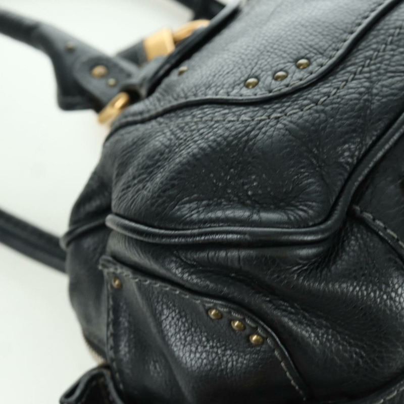 【日本直送】Chloe Paddington 手提包 皮革 黑色 金 銀色 正品 am10896V-15