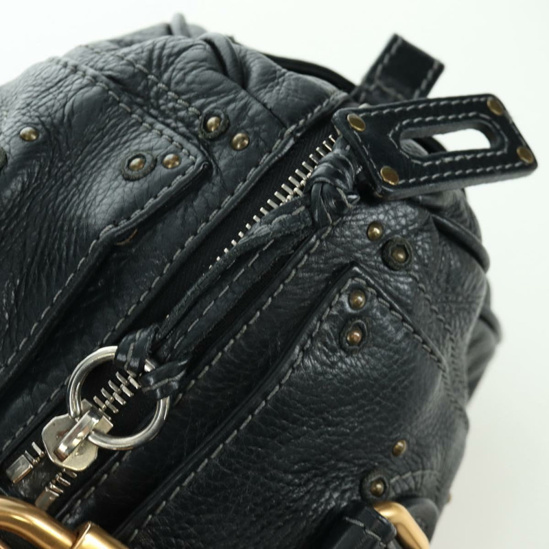 【日本直送】Chloe Paddington 手提包 皮革 黑色 金 銀色 正品 am10896V-18