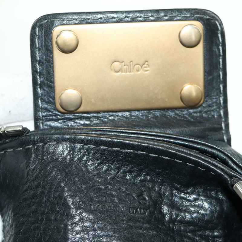 【日本直送】Chloe Paddington 手提包 皮革 黑色 金 銀色 正品 am10896V-19