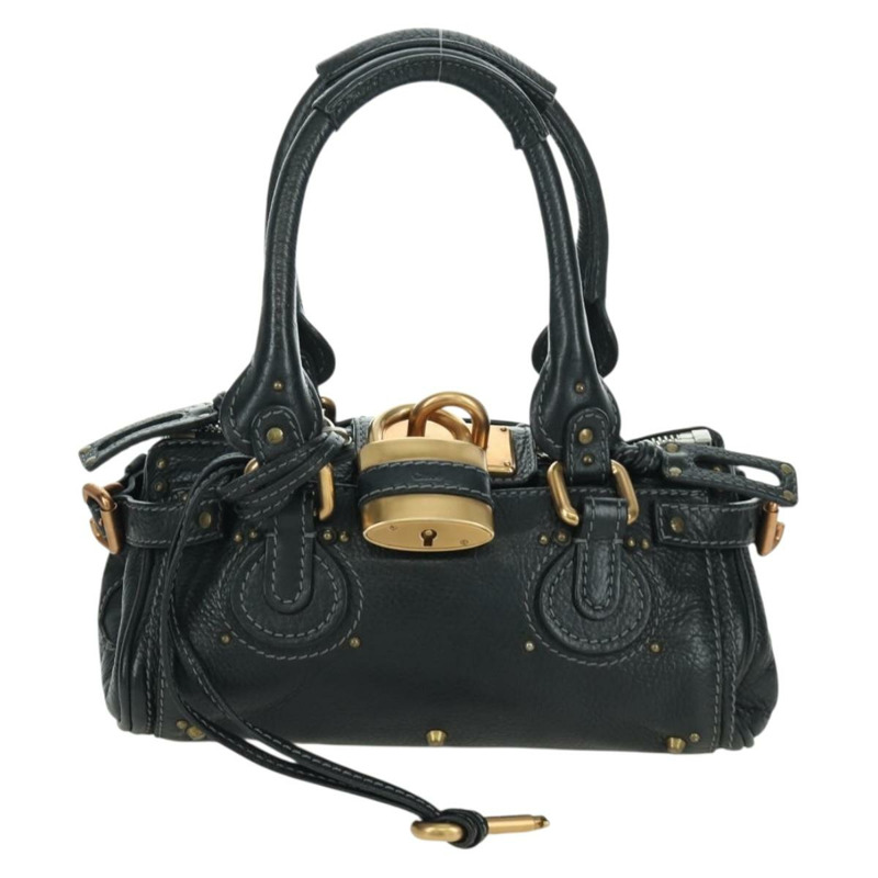 【日本直送】Chloe Mini Paddington 手提包，黑色金色銀色真皮款，正品 am10897SAV-12