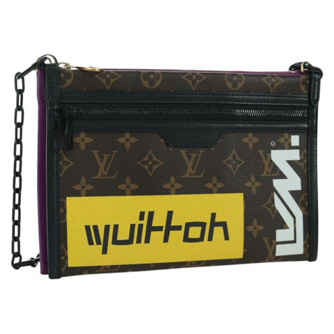 路易威登 Monogram 平底斜背包 紫色 M44641 正品 173382SAM