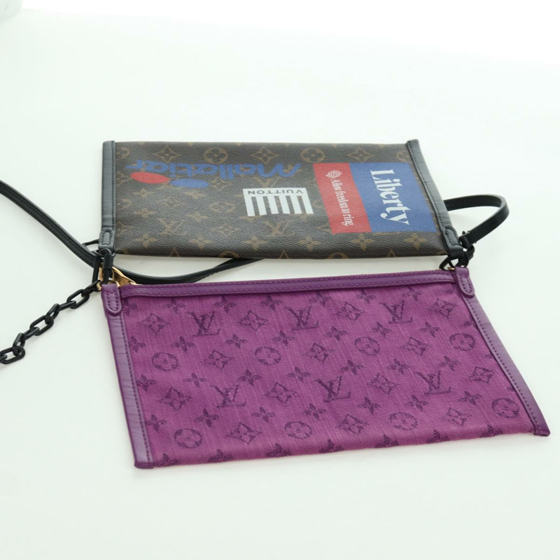 【日本直送】路易威登 Monogram 平底斜背包 紫色 M44641 正品 173382SAM-17