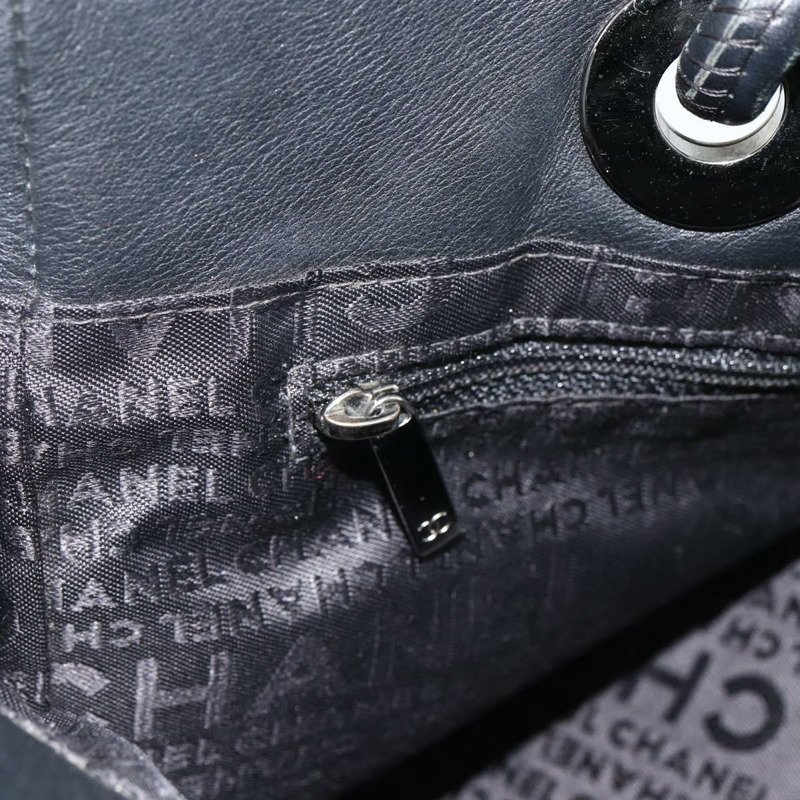 【日本直送】香奈兒山茶花托特包，羊皮材質，黑色銀色雙C標誌，正品 ARZ388A-19