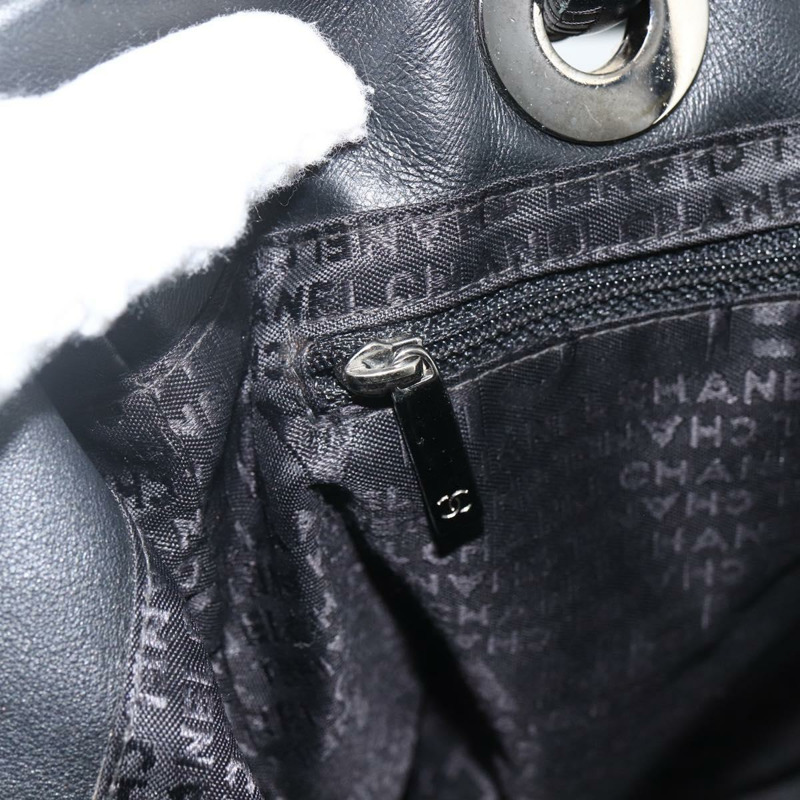 【日本直送】香奈兒山茶花托特包，羊皮材質，黑色銀色雙C標誌，正品 ARZ388A-21