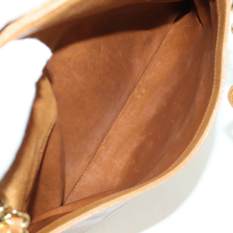 【日本直送】香奈兒魚子醬牛皮棕色金色雙C標誌手提包 Auth bs33755A-18