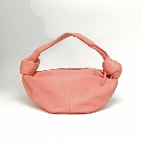 BOTTEGA VENETA DoubleKnot手提包23珊瑚粉牛皮肩背包