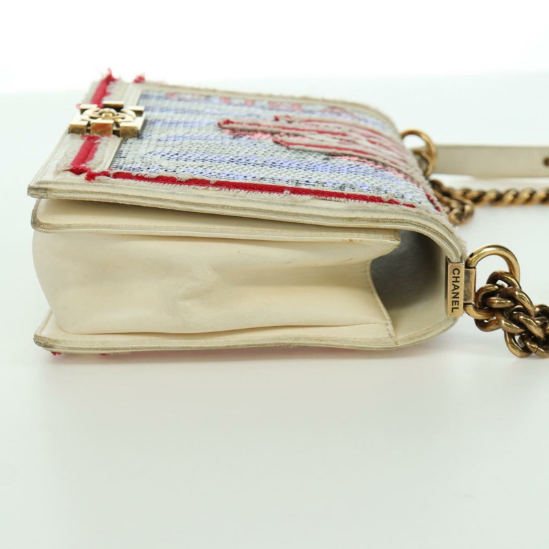 【日本直送】香奈兒 Boy Chanel 28 古巴鏈條亮片包，金色雙C標誌皮革款，正品編號 173370SAM-3