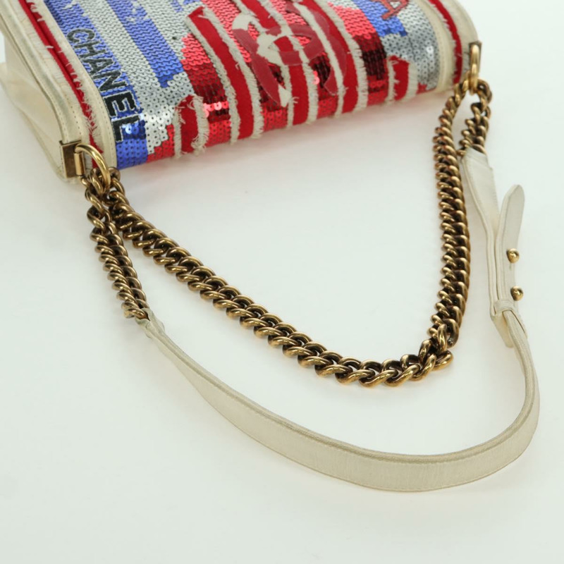 【日本直送】香奈兒 Boy Chanel 28 古巴鏈條亮片包，金色雙C標誌皮革款，正品編號 173370SAM-6