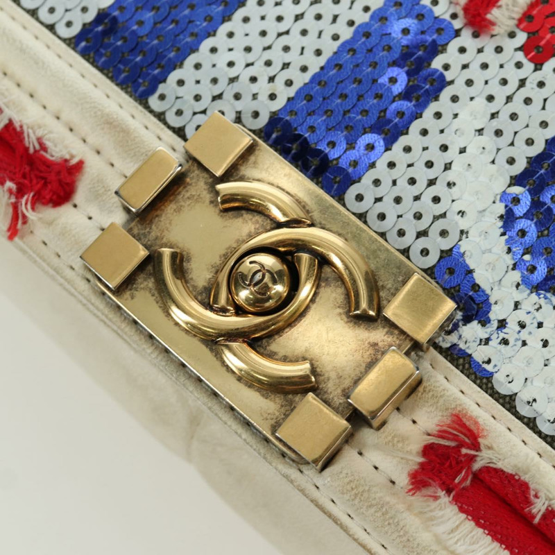 【日本直送】香奈兒 Boy Chanel 28 古巴鏈條亮片包，金色雙C標誌皮革款，正品編號 173370SAM-20