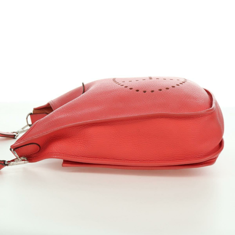 【日本直送】愛馬仕 Evelyn GM 單肩背包，粉紅色銀色皮革，正品 bs33716V-2