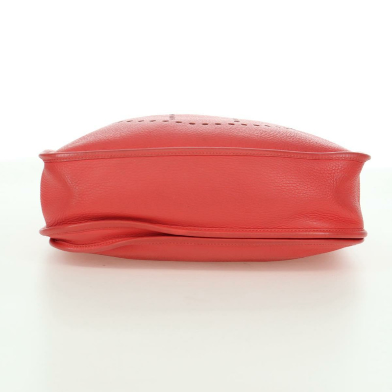 【日本直送】愛馬仕 Evelyn GM 單肩背包，粉紅色銀色皮革，正品 bs33716V-4