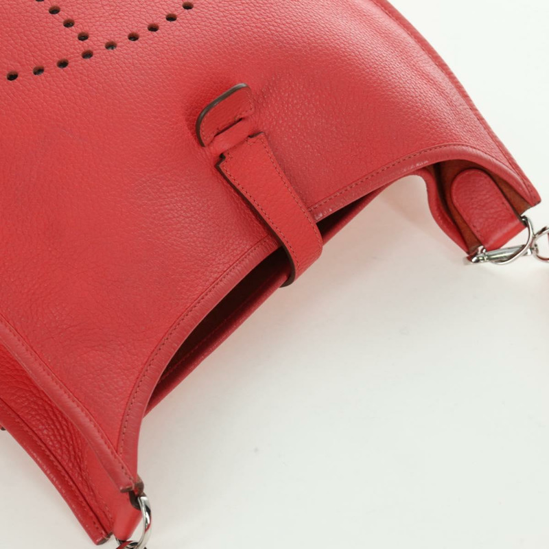 【日本直送】愛馬仕 Evelyn GM 單肩背包，粉紅色銀色皮革，正品 bs33716V-5