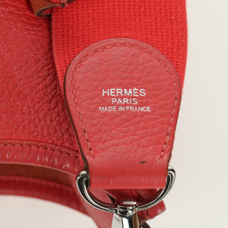 【日本直送】愛馬仕 Evelyn GM 單肩背包，粉紅色銀色皮革，正品 bs33716V-7