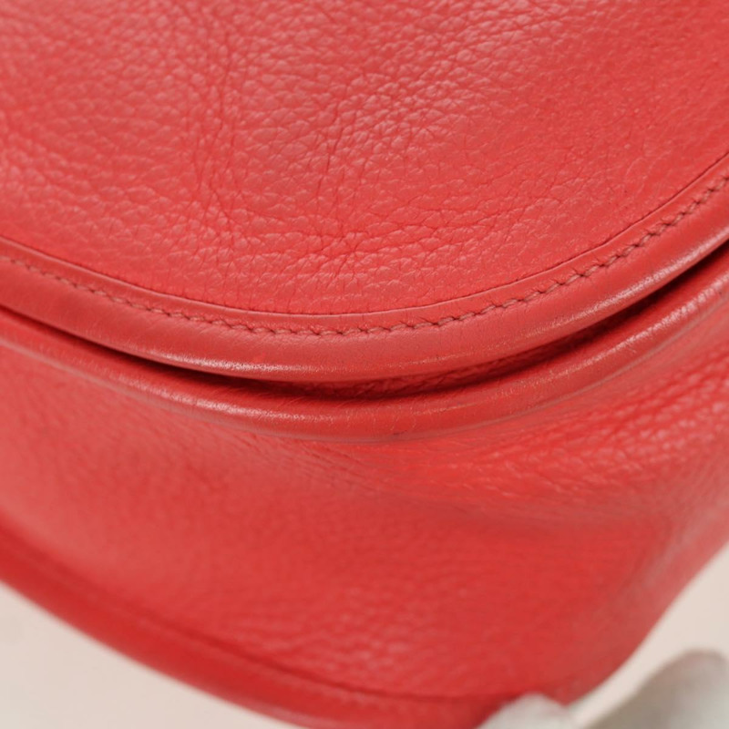 【日本直送】愛馬仕 Evelyn GM 單肩背包，粉紅色銀色皮革，正品 bs33716V-16