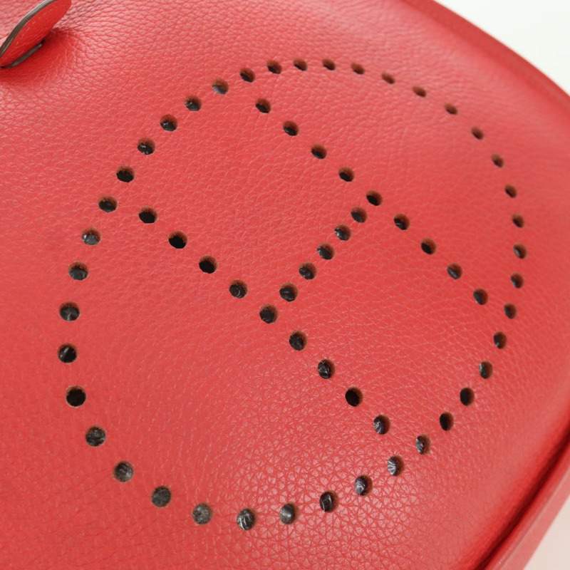 【日本直送】愛馬仕 Evelyn GM 單肩背包，粉紅色銀色皮革，正品 bs33716V-18