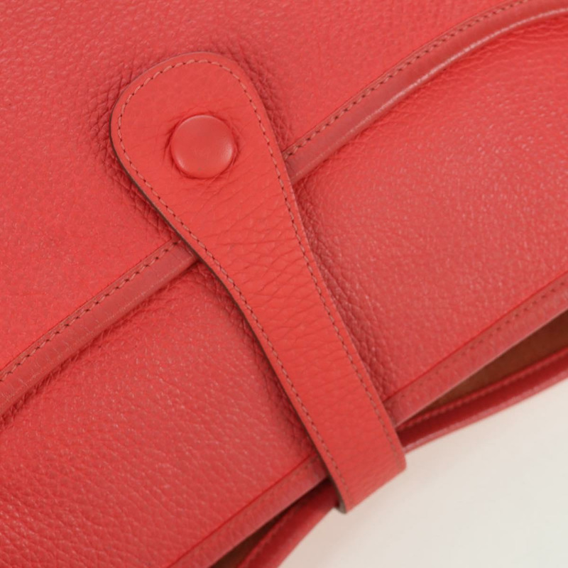 【日本直送】愛馬仕 Evelyn GM 單肩背包，粉紅色銀色皮革，正品 bs33716V-19