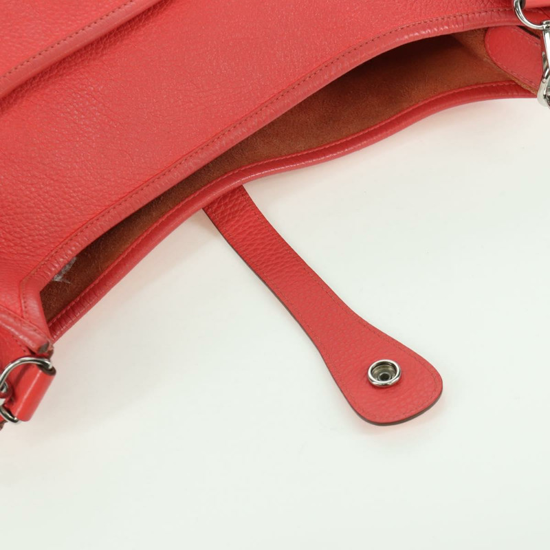 【日本直送】愛馬仕 Evelyn GM 單肩背包，粉紅色銀色皮革，正品 bs33716V-20