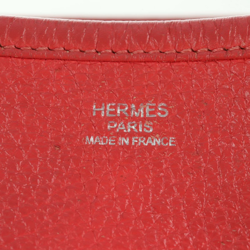 【日本直送】愛馬仕 Evelyn GM 單肩背包，粉紅色銀色皮革，正品 bs33716V-21