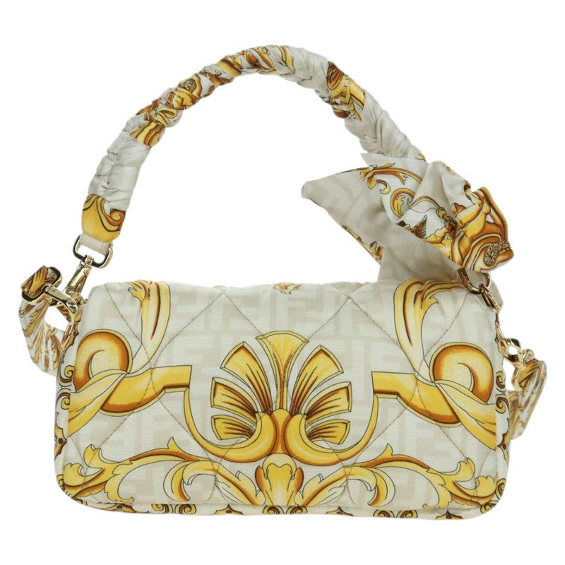 【日本直送】FENDI Zucca 帆布 Fenderche VERSACE Mamma Baguette 包款白色正品 173367SAM-1